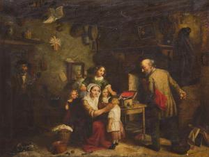 MACNEIR Andrew E 1828,Family Scene,1858,Hindman US 2013-05-12