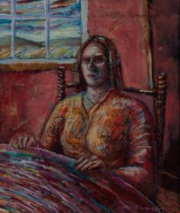 MACPHERSON Neil 1954,Portrait of a seated woman,1987,Rosebery's GB 2023-09-12