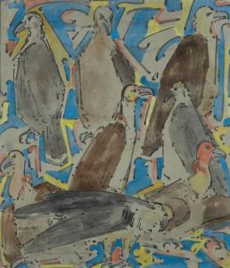 MacRAE Elmer Livingston 1875-1953,Birds of Prey,1916,William Doyle US 2008-11-12