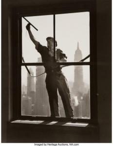 MacRAE Wendell 1896-1980,Window Wash , Rockefeller Center,1936,Heritage US 2021-08-11