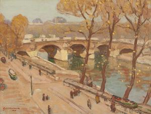 MACRUM George Herbert 1878-1970,Seine River view,John Moran Auctioneers US 2014-03-25