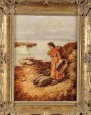 MACULLUM H 1800-1900,A FISHERGIRL ON A ROCKY SHORE,Anderson & Garland GB 2015-03-26