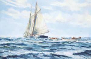 MACVITTIE Robert 1935-2002,In a Fresh Breeze [Mackerel Seiner Towing Her Boats],Levis CA 2023-04-23