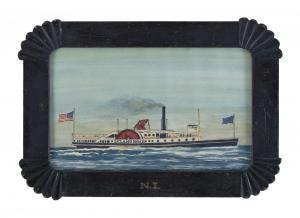 MACY Wendell F 1845-1913,Portrait of the sidewheel steamship Island Home,Eldred's US 2018-11-15