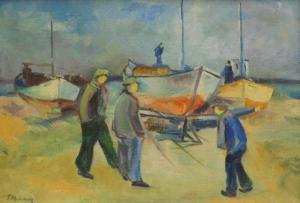 MADDENG T,Figures and fishing boats,20th century,Golding Young & Co. GB 2021-02-24