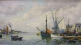 MADEC Yves 1900,SIGNED, OIL, Fishing Boats in Harbour, 19,Keys GB 2007-12-07