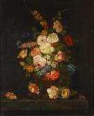 MADIE,Still life of flowers in a vase on a stone ledge,Dreweatt-Neate GB 2010-07-14