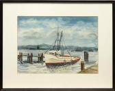 madigan dea imel 1895-1978,Boat in Harbor,1895,Clars Auction Gallery US 2009-05-02