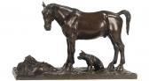 MADOUX Alfred,A BRONZE GROUP OF AN ANGLO-NORMAN HORSE STANDING NEXT TO ADOG,Christie's GB 2008-12-16