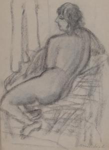 MADRITSCH Karl 1908-1986,Frauenakt im Profil (Female Nude in Profile),Germann CH 2021-06-08
