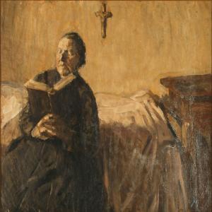 MADSEN Christian Juel 1890-1923,Interior with a reading woman,Bruun Rasmussen DK 2011-02-14
