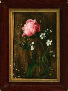 MADSEN Sophie 1826-1856,A pink rose,1854,Bruun Rasmussen DK 2007-08-27