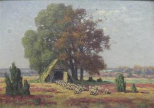 MAECKER Franz 1855-1913,Schafstall in der Lüneburger Heide,Georg Rehm DE 2021-03-04