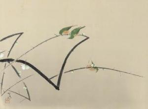 MAEDA Seison 1885-1977,Warbling white-eye,Mainichi Auction JP 2023-09-07