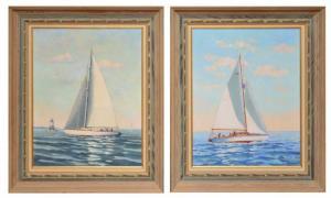 MAEDER Howard Potter 1886-1983,Cheerful Sailing Sloop,Burchard US 2015-07-26