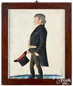 MAENTEL Jacob 1763-1863,profile portrait of a gentleman holding his top ha,Pook & Pook US 2022-10-07