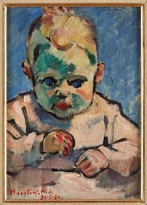 MAERTENS Medard 1875-1946,Portrait de bébé,Horta BE 2022-01-17