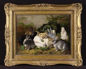 MAES Eugene Remy 1849-1931,Rabbits Feeding,Wilkinson's Auctioneers GB 2022-10-08