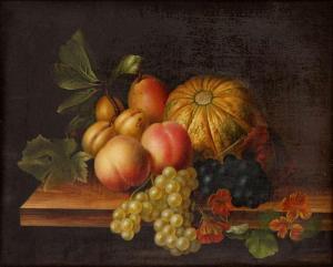 MAES M 1700-1800,Stilleven met fruit op houten entablement,1838,Bernaerts BE 2015-04-27