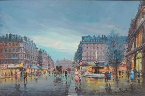 MAESTRETTI 1900-1900,Parisian Street Scene,Rachel Davis US 2014-10-25