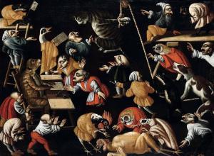 MAESTRO DELLA FERTILITA DELL'UOVO 1600-1700,Il processo al gatto,17th century,Cambi IT 2021-06-16