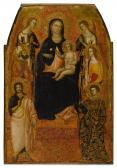 MAESTRO DELLA PREDELLA DELL'ASHMOLEAN,Madonna and Child Enthroned Between Two A,Sotheby's 2021-01-30