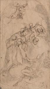 MAGANZA Alessandro 1556-1630,Studio con frate francescano e il Bambino sul globo,Cambi IT 2021-12-16