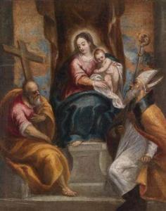 MAGANZA Giovanni Battista I,Thronende Madonna mit Kind und zwei Heiligen,Palais Dorotheum 2010-06-22