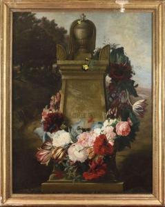 MAGAUD Adolphe Jacques Gabriel,Couronne de fleurs,1847,Osenat FR 2019-10-27