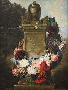MAGAUD Adolphe Jacques Gabriel,Couronne de fleurs,1847,Osenat FR 2011-12-18