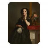 MAGAUD Dominique Antoine,PORTRAIT OF AN ELEGANT LADY BY A FIREPLACE,1856,Lyon & Turnbull 2018-05-23