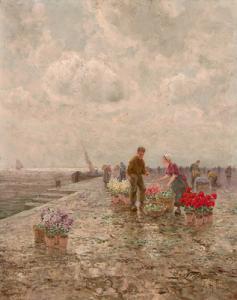 MAGERER H 1800-1900,Blumenverkäuferin am Pier,1900,Palais Dorotheum AT 2008-03-11