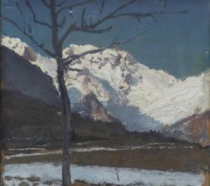 MAGGI Cesare 1881-1961,Paesaggio innevato,1953,Sant'Agostino IT 2024-01-18