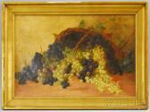 MAGNE Désiré Alfred 1855-1936,Still Life with Grapes in a Basket,1882,Skinner US 2012-07-18