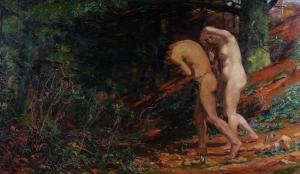 MAGNE Henri M 1877,Adam et Eve quittant le jardin d'Eden,Tradart Deauville FR 2012-05-27