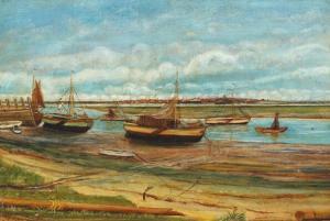 MAGNILD Johannes,Harbour scene from Fanoe with a view towards Esbje,1906,Bruun Rasmussen 2018-02-12