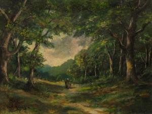 MAGNUS Camille 1850-1877,A walk in the forest,Galerie Koller CH 2016-09-21