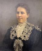 MAGNUS Emma 1856-1936,Bust Length Portrait of Victorian Woman in,1907,Duggleby Stephenson (of York) 2022-01-21