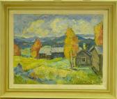 MAGNUSSON Akke Hugh 1894-1968,Landskap med stugor.,Auktionskompaniet SE 2008-11-16