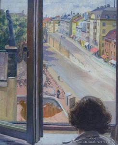 MAGNUSSON Gustaf 1890-1957,View from an Upstairs Window,1941,International Art Centre NZ 2012-05-02