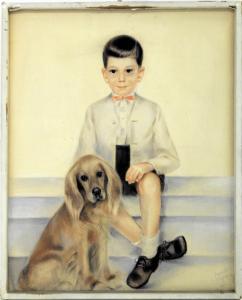 Magor Isabelle,RITRATTO DI FANCIULLO COL CANE,1956,Poggio Bracciolini IT 2022-07-05