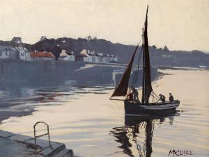 MAGUIRE Cecil 1930-2020,EVENING, OLD QUAY, ROUNDSTONE,Whyte's IE 2018-05-28