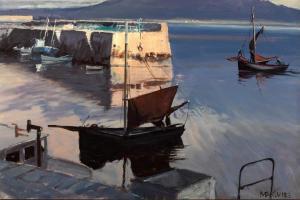 MAGUIRE Cecil 1930-2020,ON OLD QUAY, ROUNDSTONE, CONNEMARA,Whyte's IE 2018-02-26