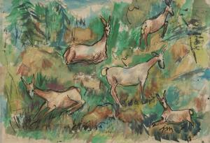 MAHAFFEY JOSEPHINE 1903-1986,Deer,Dallas Auction US 2012-01-28