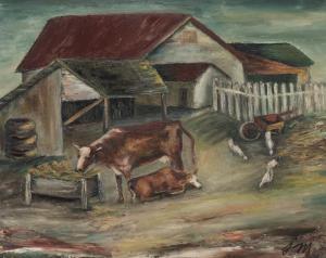 MAHAFFEY JOSEPHINE 1903-1986,Farm Yard,Dallas Auction US 2012-01-28