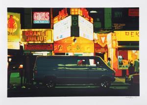 MAHAFFEY Noël 1944,NIGHT, TIMES SQUARE FROM THE CITY SCAPES PORTFOLIO,1981,Ro Gallery US 2023-05-18