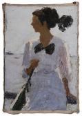 MAHAN Adelaide 1872-1959,Young Lady Seated by the Seashore,Brunk Auctions US 2016-03-18