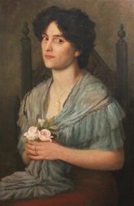 MAHER Fred J. 1871-1963,Portrait of a woman holding a rose,Gorringes GB 2011-06-29