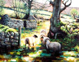 MAHER Kate Heath 1860-1946,SHEEP IN SUNLIGHT,Ross's Auctioneers and values IE 2008-06-04
