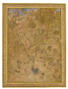 MAHESA,Demons prepare a potent brew in a rocky fortified landscape,c.1590,Sotheby's GB 2015-10-06